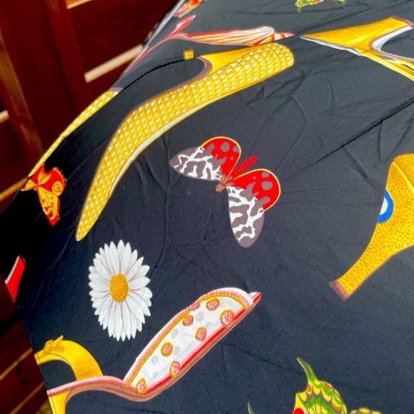 Salvatore Ferragamo silk Vintage Umbrella , never used , collector piece . - Picture 7 of 9